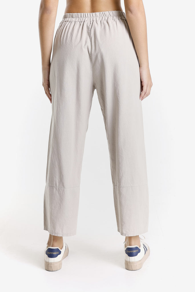 PL198 230 Stone Eliana Linen Blend Tulip Cuff Pant
