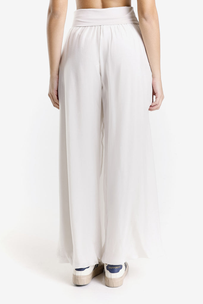 PL203 250 Beige Mercedes Silk Pant w/Foldover Waist