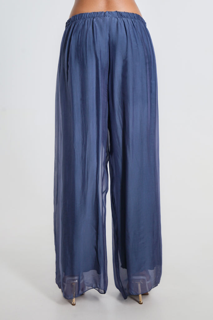 PL212-475 Dark Jeans Roxy Silk Straight Leg Pant