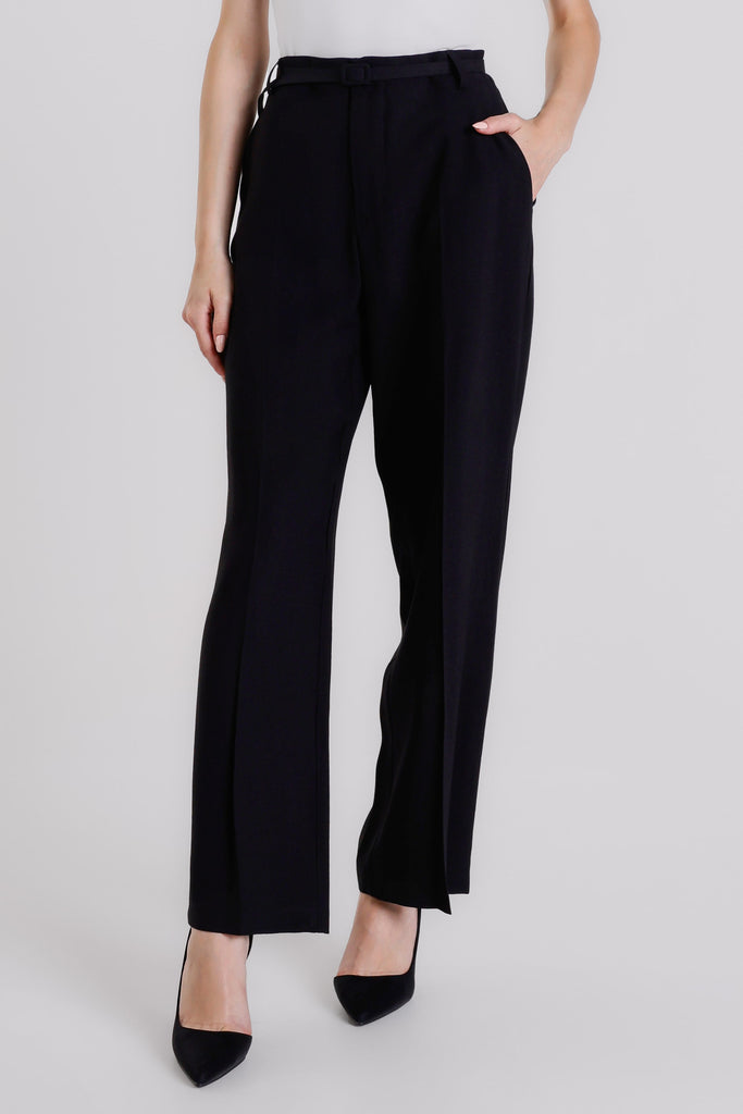 PL221 001 Black Romina Wide Leg Pant