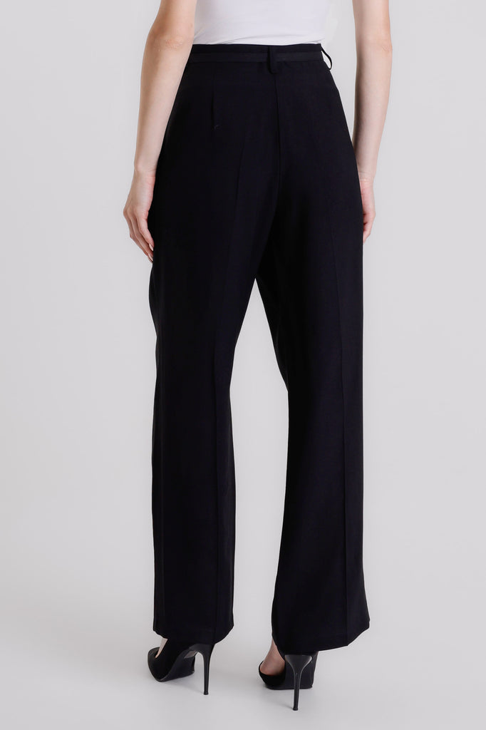 PL221 001 Black Romina Wide Leg Pant