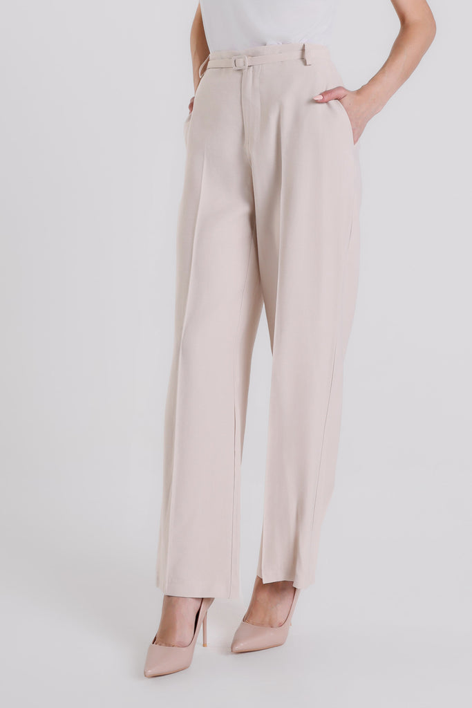 PL221 230 Stone Romina Wide Leg Pant