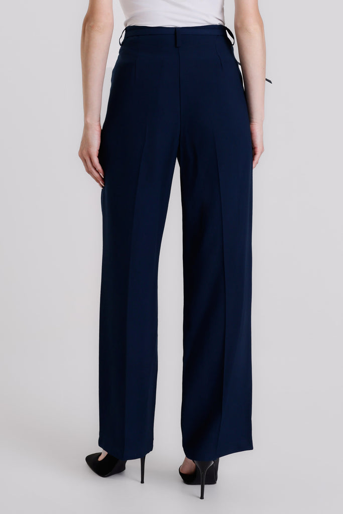 PL221 409 Navy Romina Wide Leg Pant