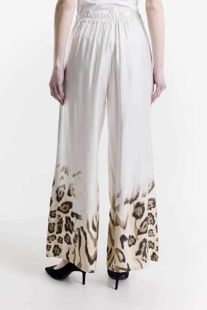 PL224 250 Beige Adeline Animal Print Viscose Pant