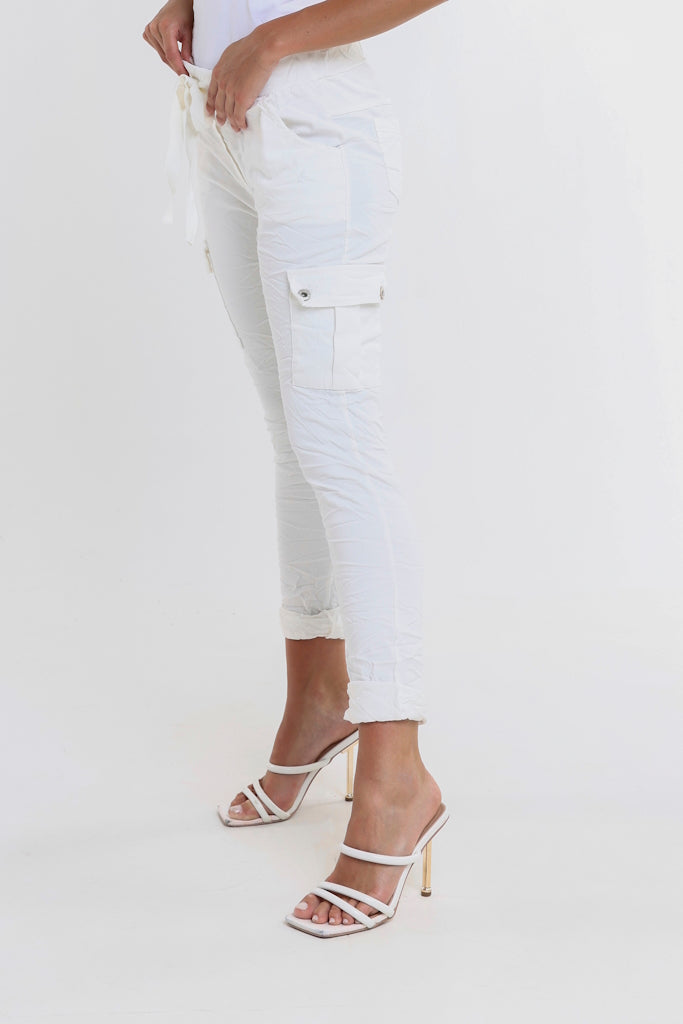 PL700-105 Cream Ashley Cargo Pant