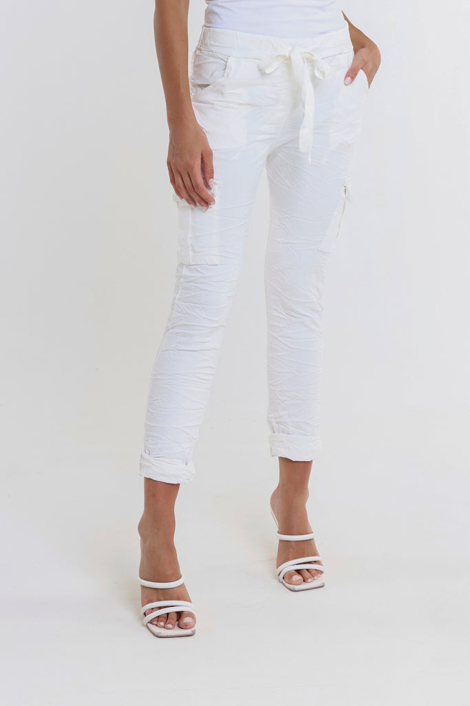 PL700-105 Cream Ashley Cargo Pant