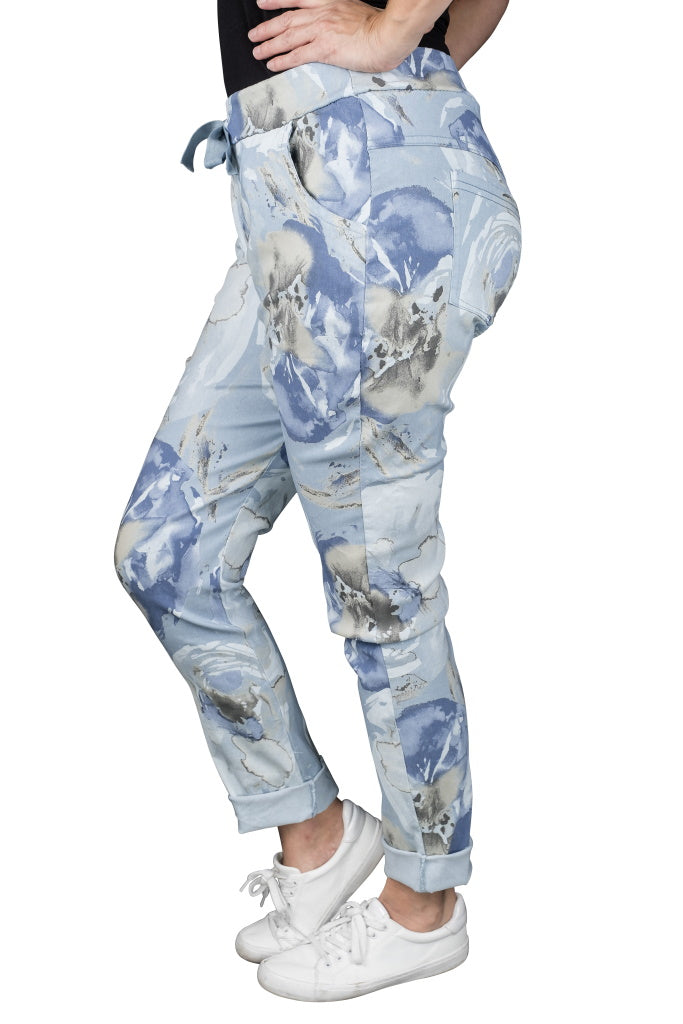 PL705F-427 Jeans Jacee Abstract Floral Pant
