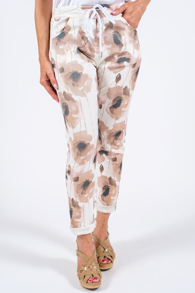 PL709P-258 Camel Lily Poppy Pull On Pant