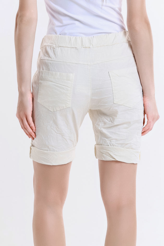 PS101-105 Cream Skylar Double Pocket Short