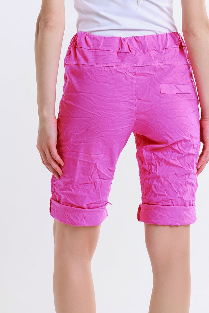 PS104-672 Fuchsia Melody Zipper Detail Short