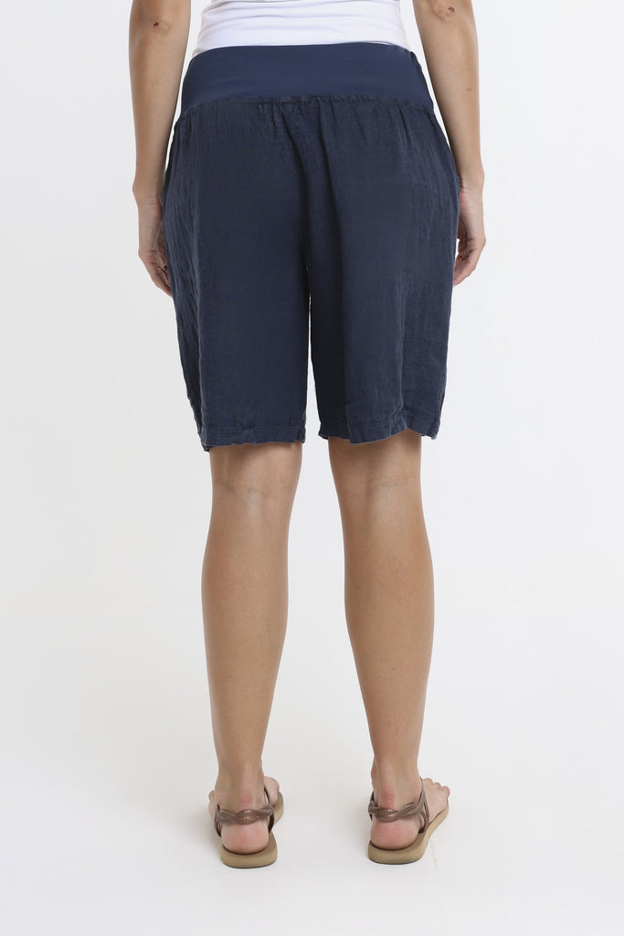 PS114 409 Navy Agatha Mesh Pocket Linen Short-4