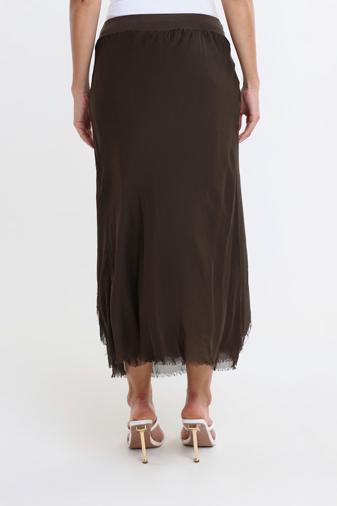 SL205-202 Espresso Anna Silk Cha Cha Skirt