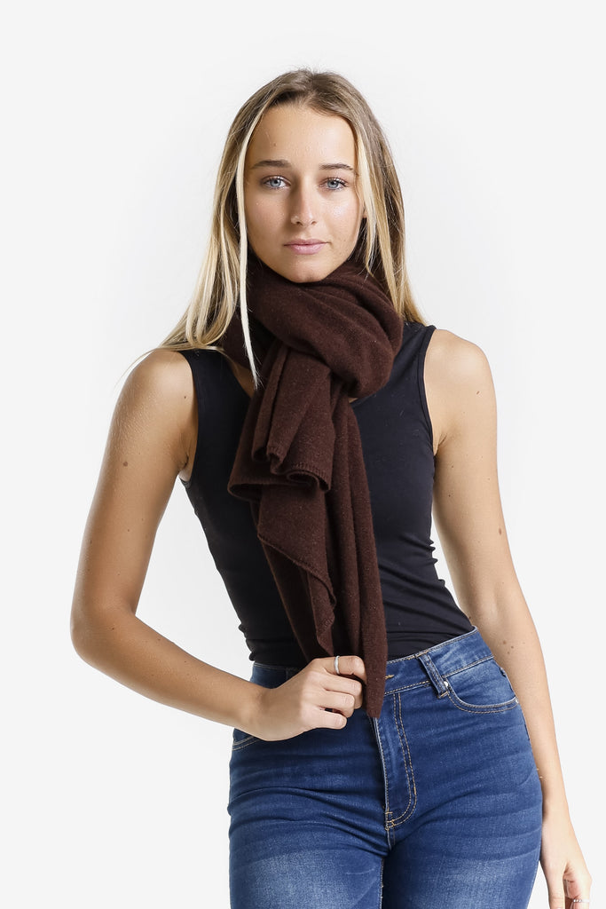 SWE06 203 Chocolate 100% Italian Crafted Cashmere Ruana-3