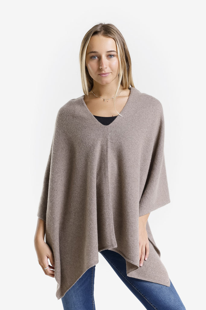 SWE06 210 Taupe 100% Italian Crafted Cashmere Ruana-2