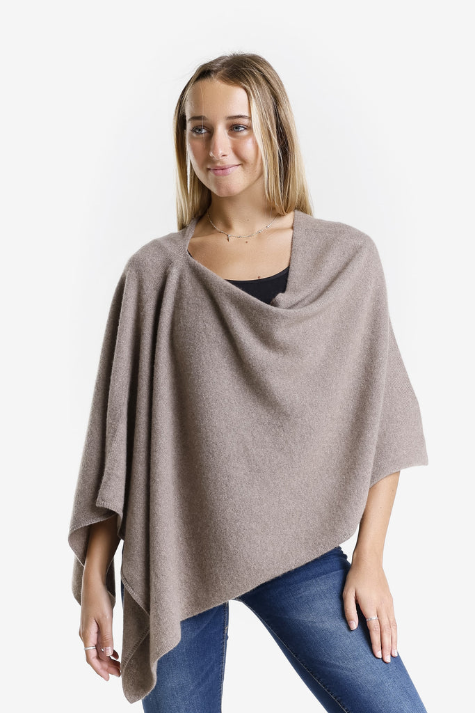 SWE06 210 Taupe 100% Italian Crafted Cashmere Ruana-4