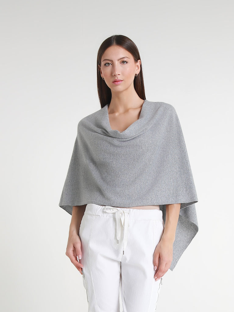 SWE06 161 Heather Pearl Gray 100% Italian Crafted Cashmere Ruana