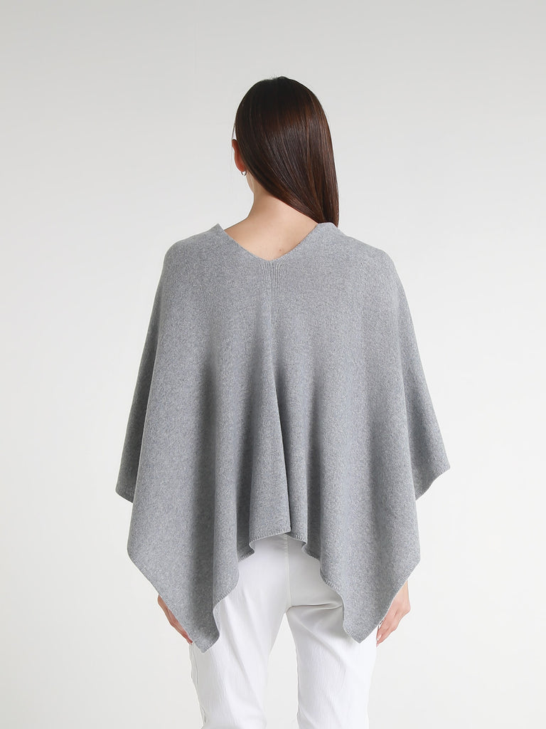 SWE06 161 Heather Pearl Gray 100% Italian Crafted Cashmere Ruana