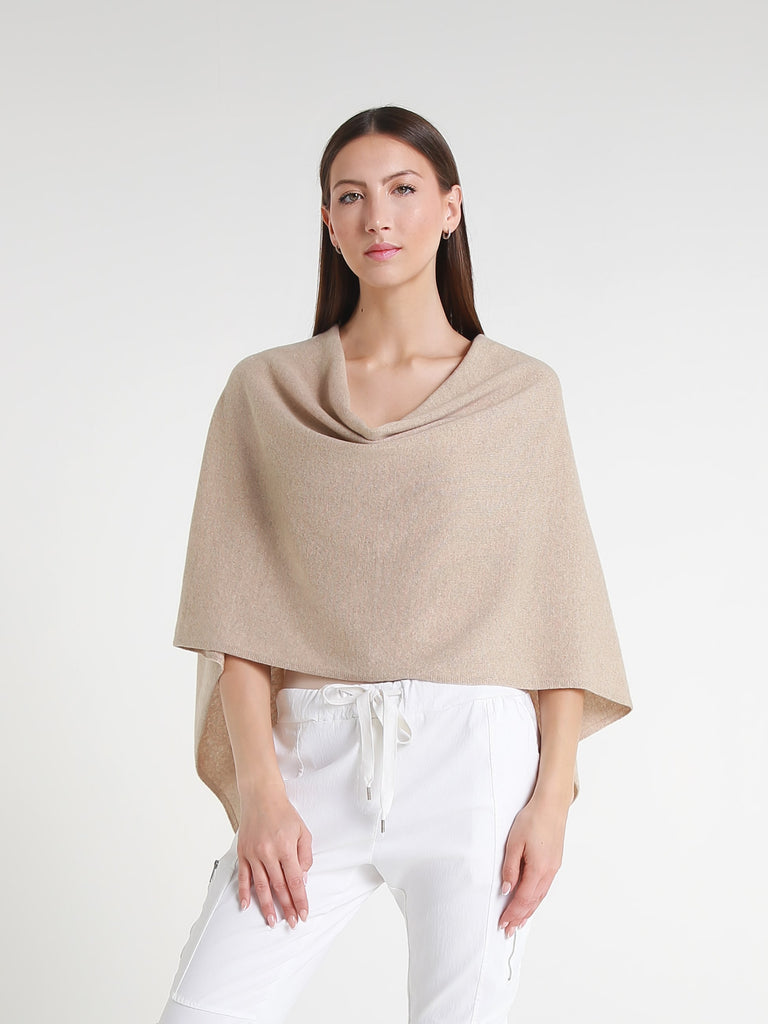 SWE06 261 Heather Bisque 100% Italian Crafted Cashmere Ruana