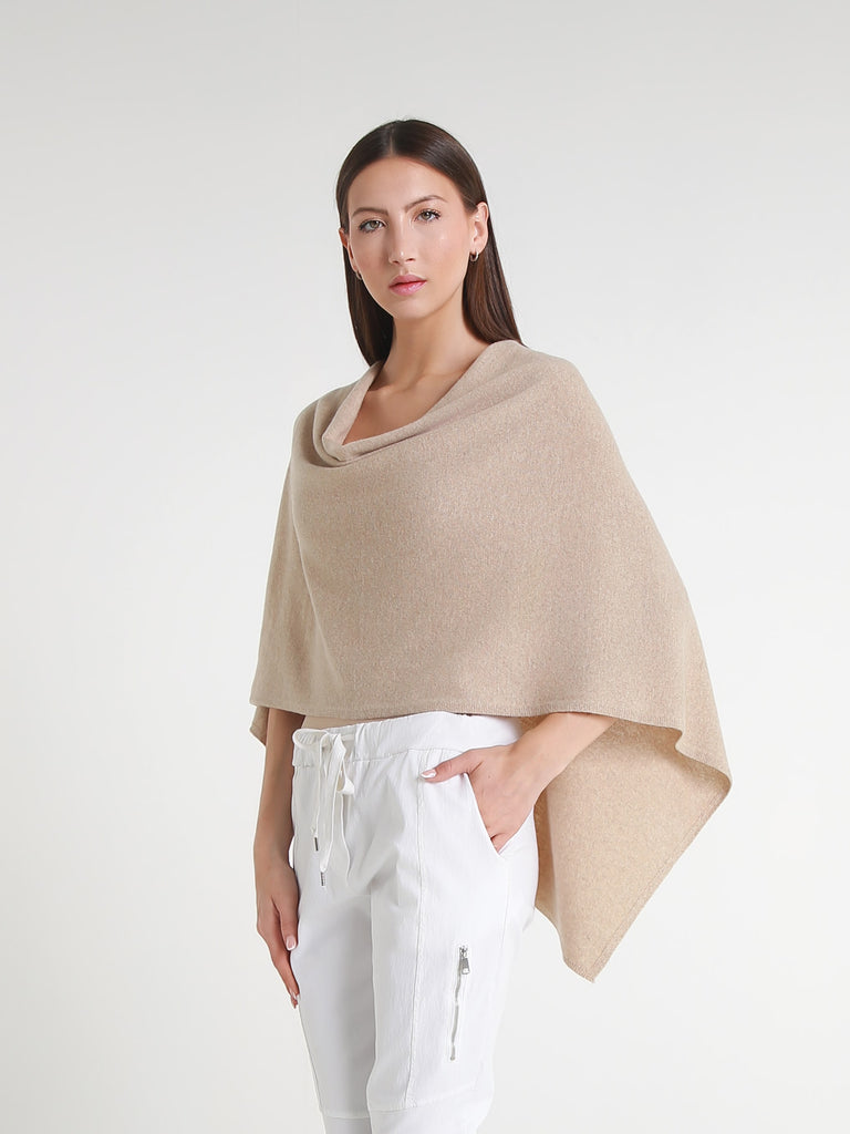 SWE06 261 Heather Bisque 100% Italian Crafted Cashmere Ruana