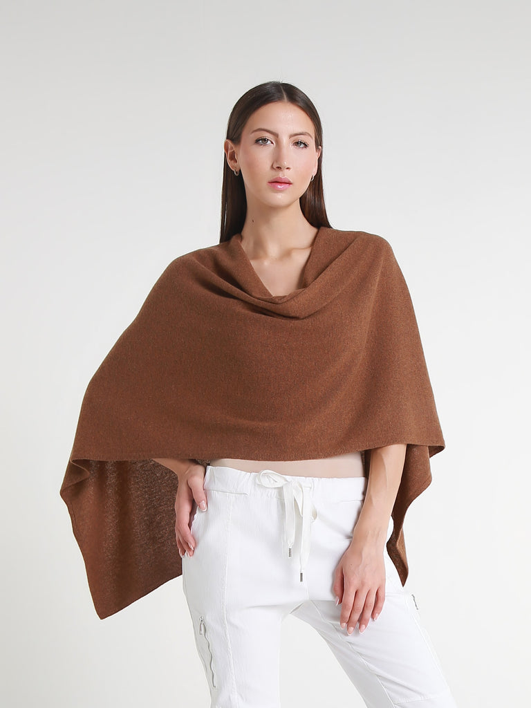 SWE06 923 Heather Tobacco 100% Italian Crafted Cashmere Ruana