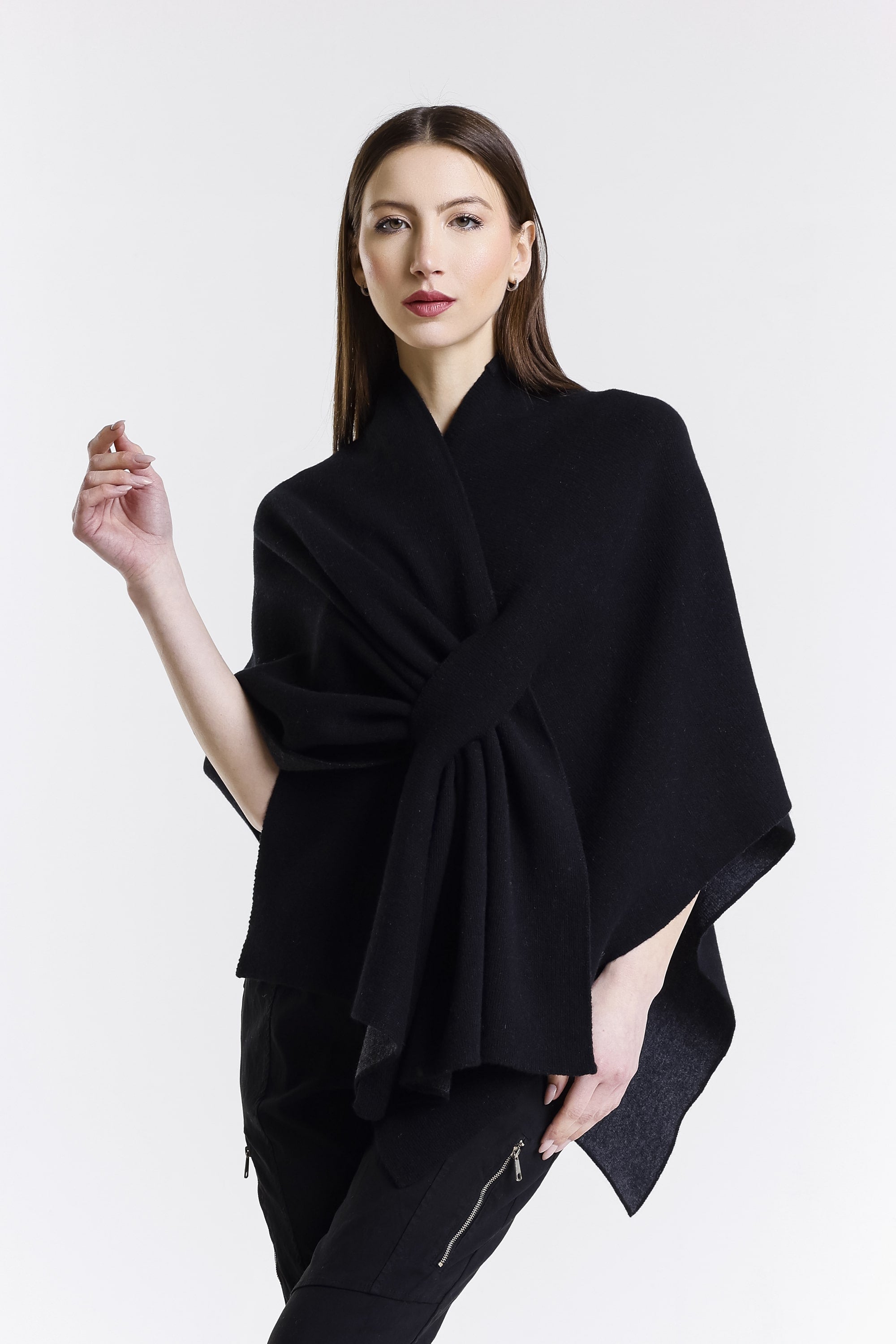 Ellen Merino/Cashmere Reversible Wrap with Loop (W303) – TINA