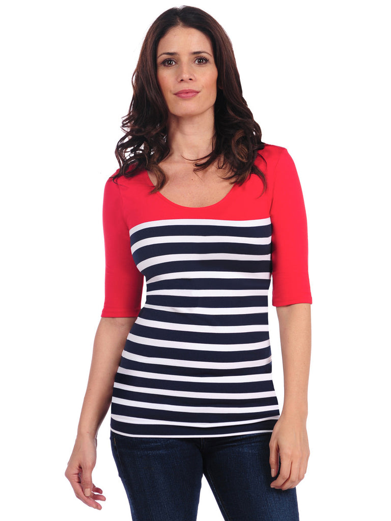 602BS-270 Red/Navy/White St. Barts Ballet Sleeve