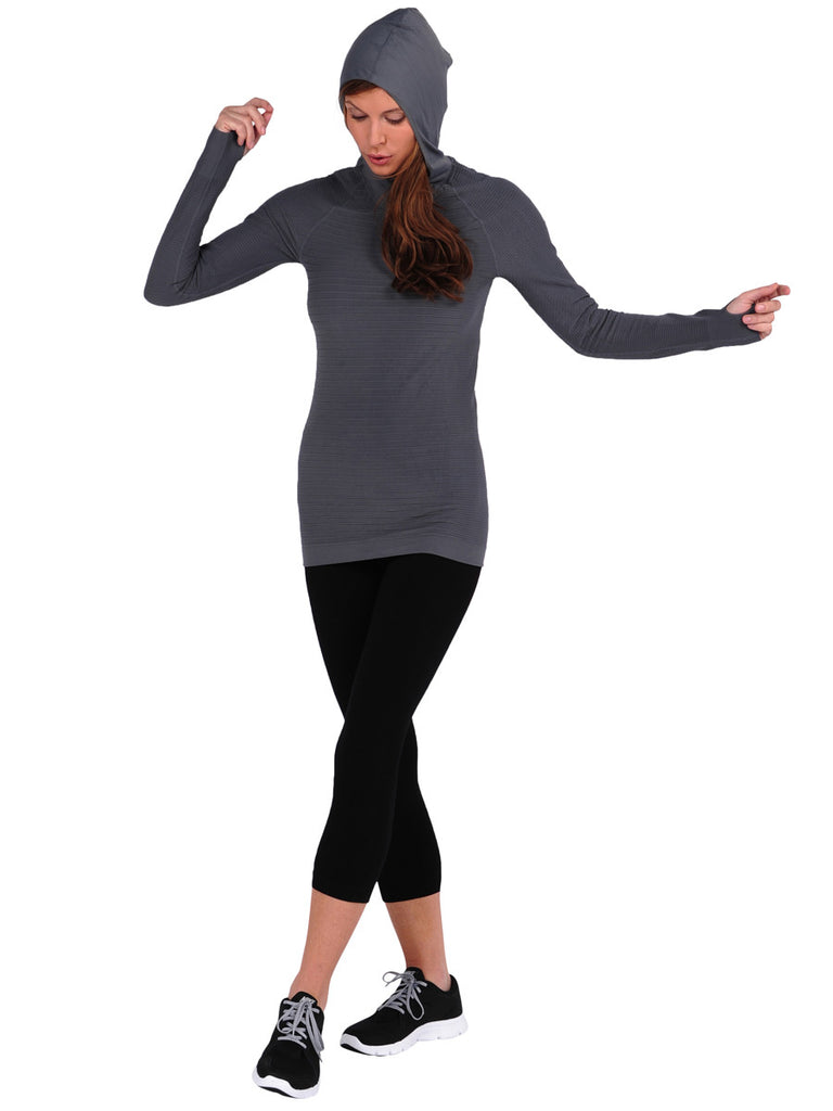 1000AWHD-186 Steel Gray Sorbtek Textured Hoodie