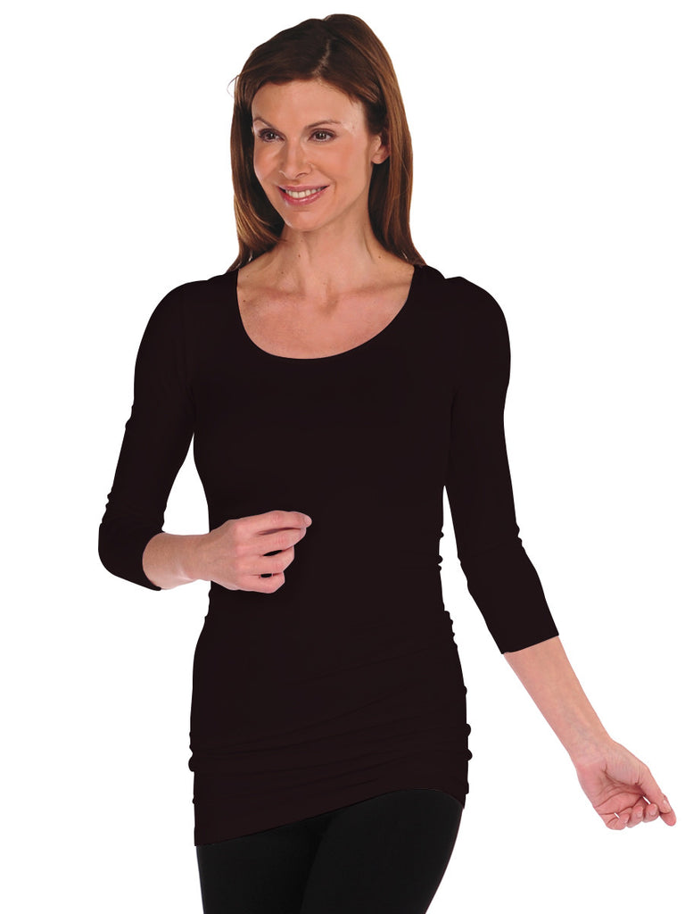 5TS-183 Espresso 3/4 Sleeve Tunic Slip Dress