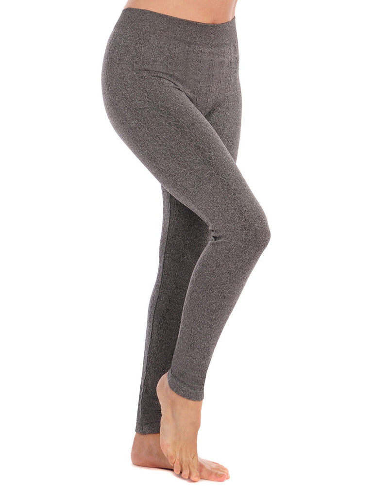 6HL-297 Heather Epsresso Cable Legging