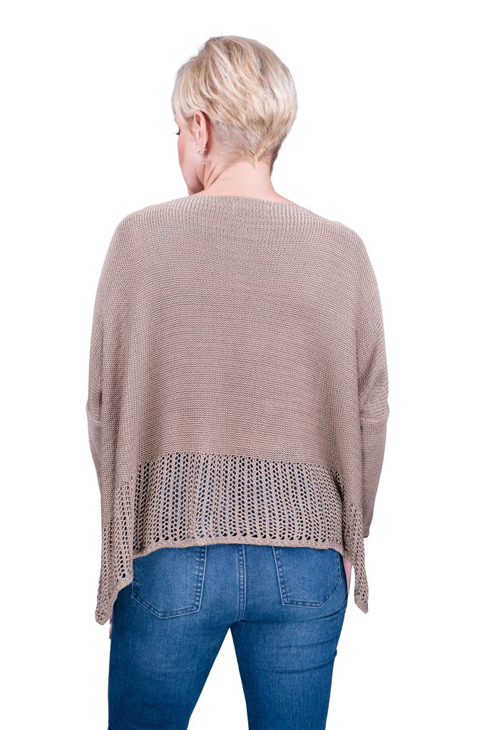 BQ905-210 Taupe Amani Crop Sweater