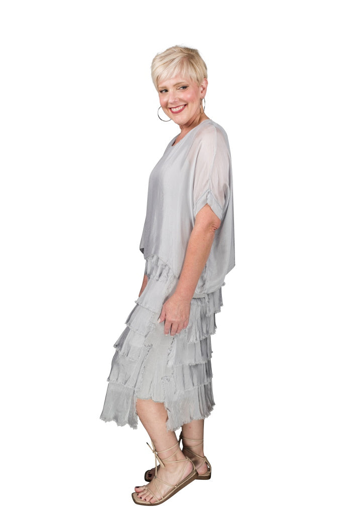 DQ206-150 Pearl Gail Tiered Ruffle Dress