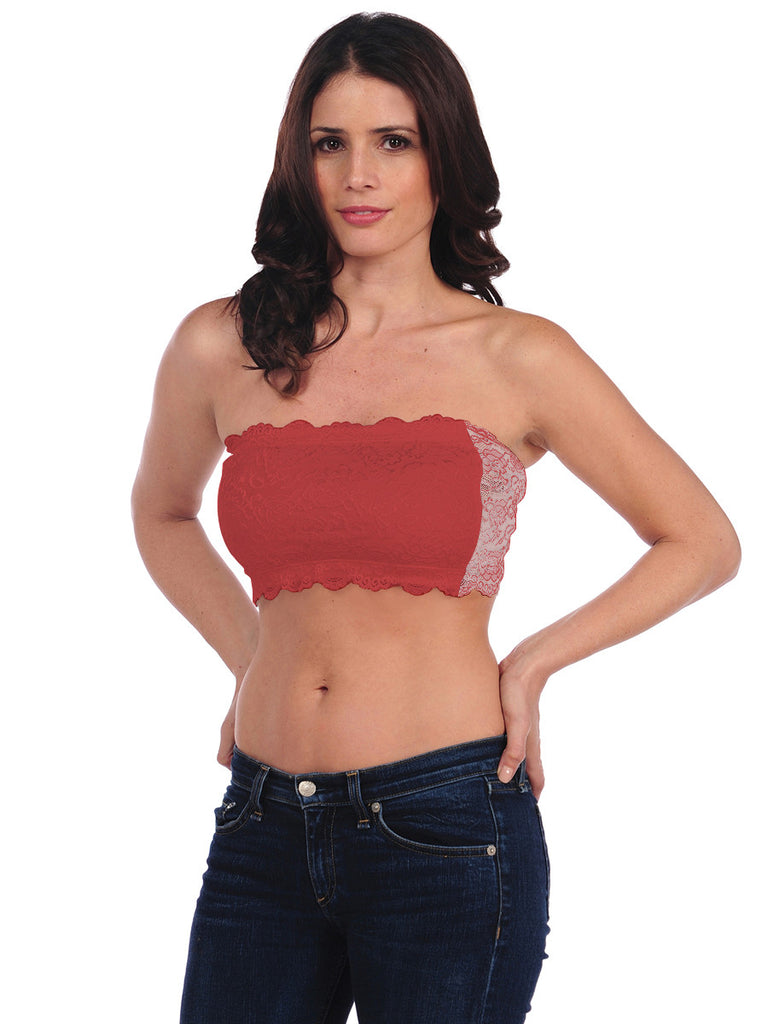 48B-159 Coral Lace Overlay Bandeau