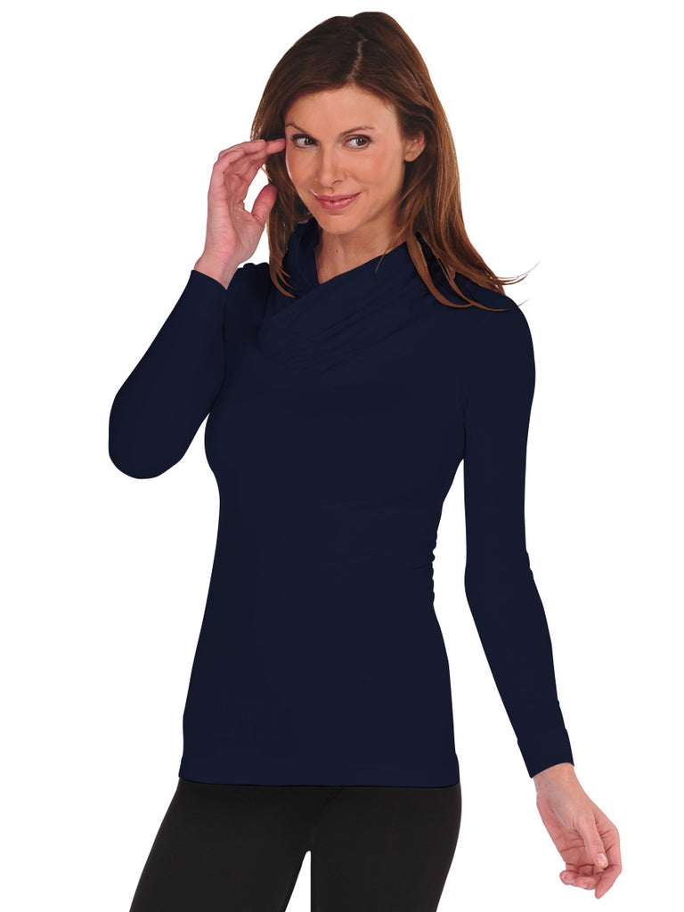 900CW-137 Ink Long Sleeve Cowl Neck