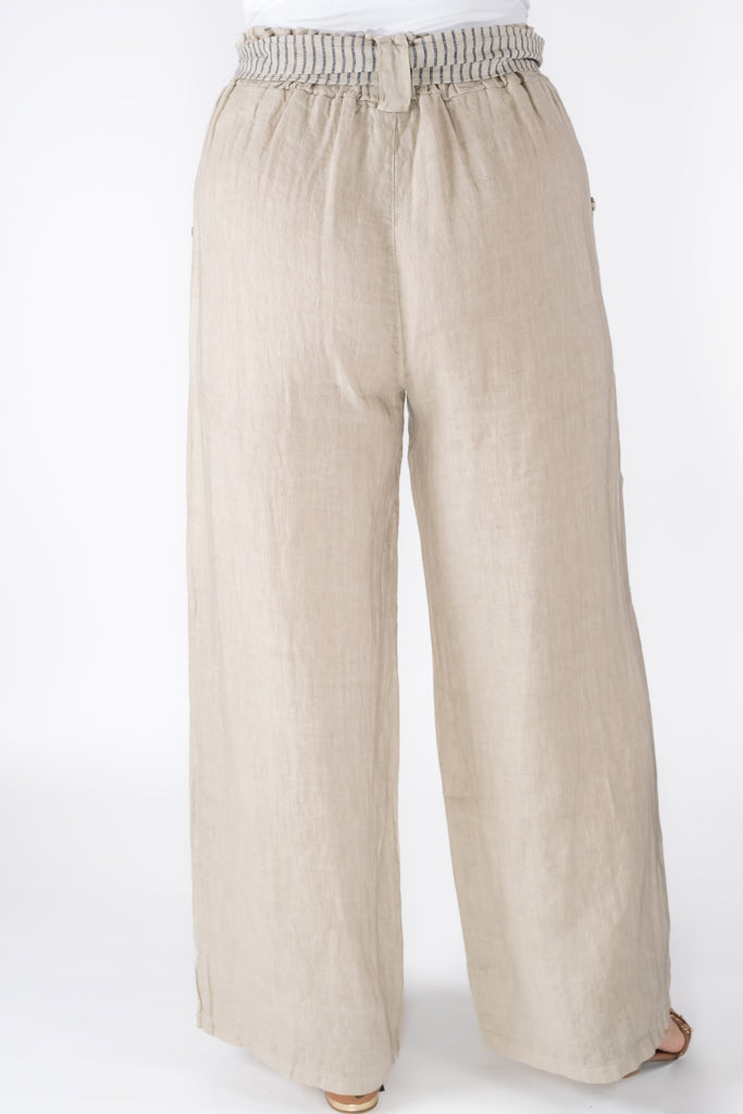 PL180-250 Beige Cordelia Sailor Linen Pant