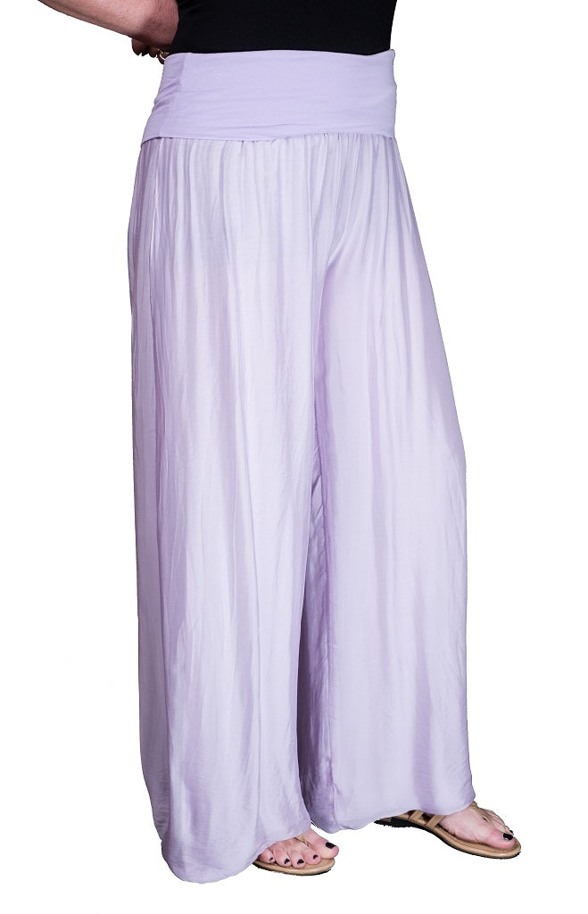 PL203-534 Lilac Mercedes Silk Pant with Foldover Waist