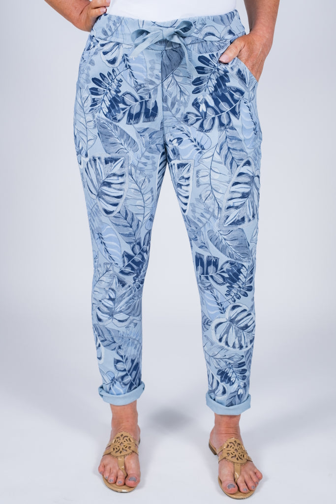 PL707-427 Jeans Daelyn Tropical Leaf Pant