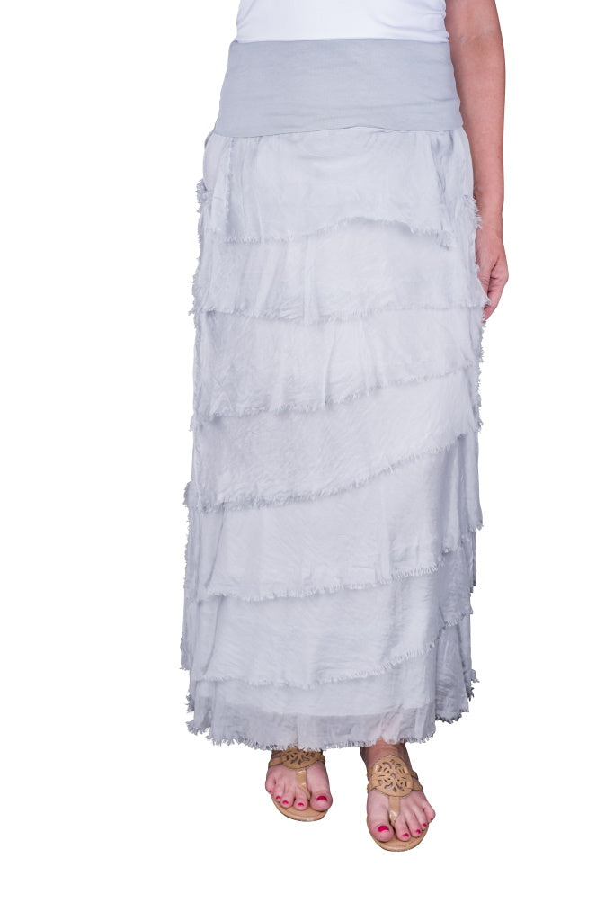 SL201-150 Pearl Elisa Silk Ruffle Skirt