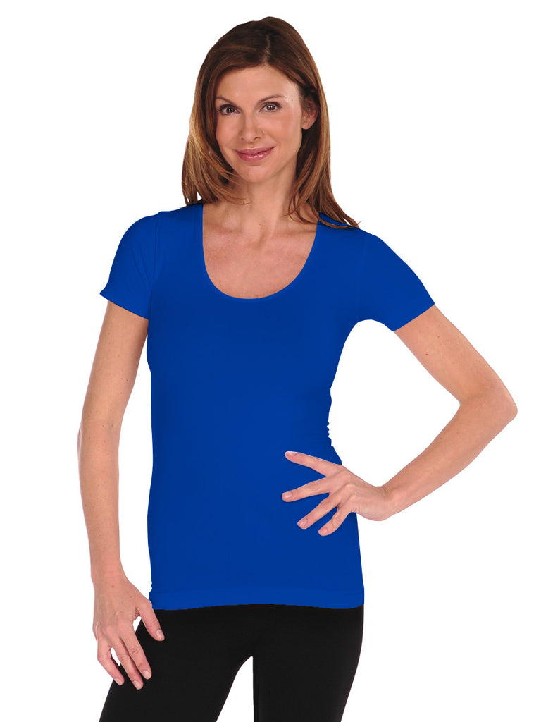 450SSU-133 Cornflower Blue Short Sleeve U Neck
