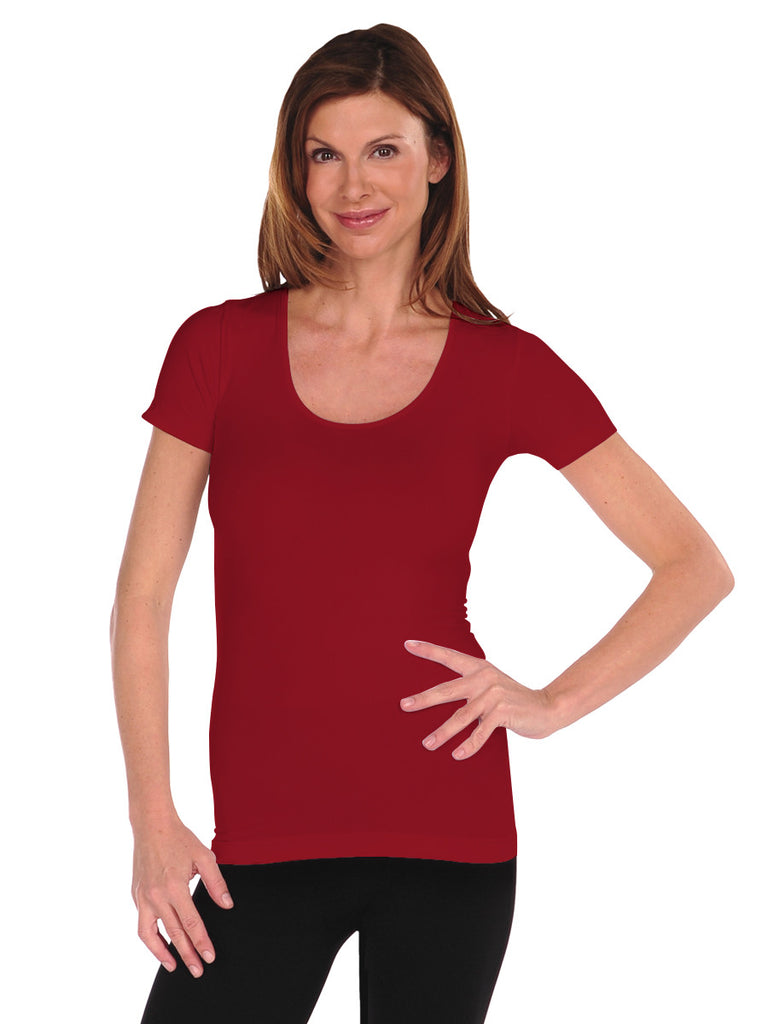 450SSU-153 Crimson Short Sleeve U Neck