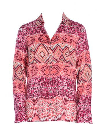 CSSHI01-841 Ikat Coral Multi Joni Blouse